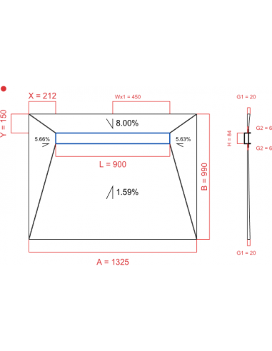 Showerlay Wiper 4 way 1325 x 990 mm...