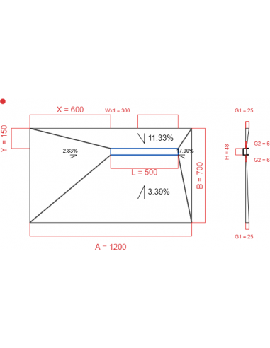 Showerlay Wiper 4 way 1200 x 700 mm...