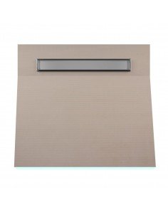 OneWay Wet Room Kit: Shower Tray With Single Slope Towards The Drain, Including Waste Trap And Drain Cover (Pure)