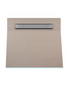 OneWay Wet Room Kit: Shower Tray With Single Slope Towards The Drain, Including Waste Trap And Drain Cover (Ponente)