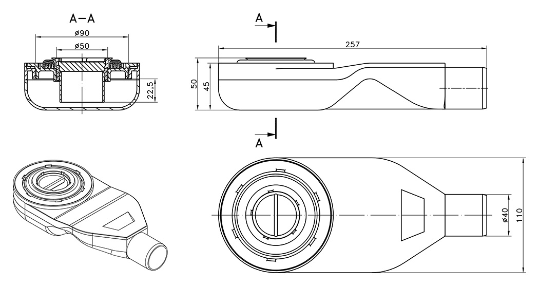Technical drawing of the Bridge siphon