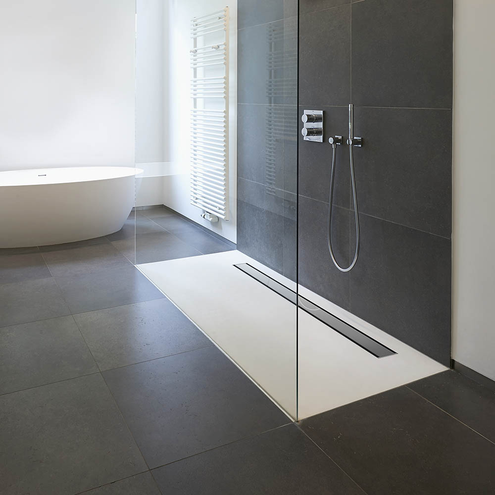Shower Tray with Linear Drain