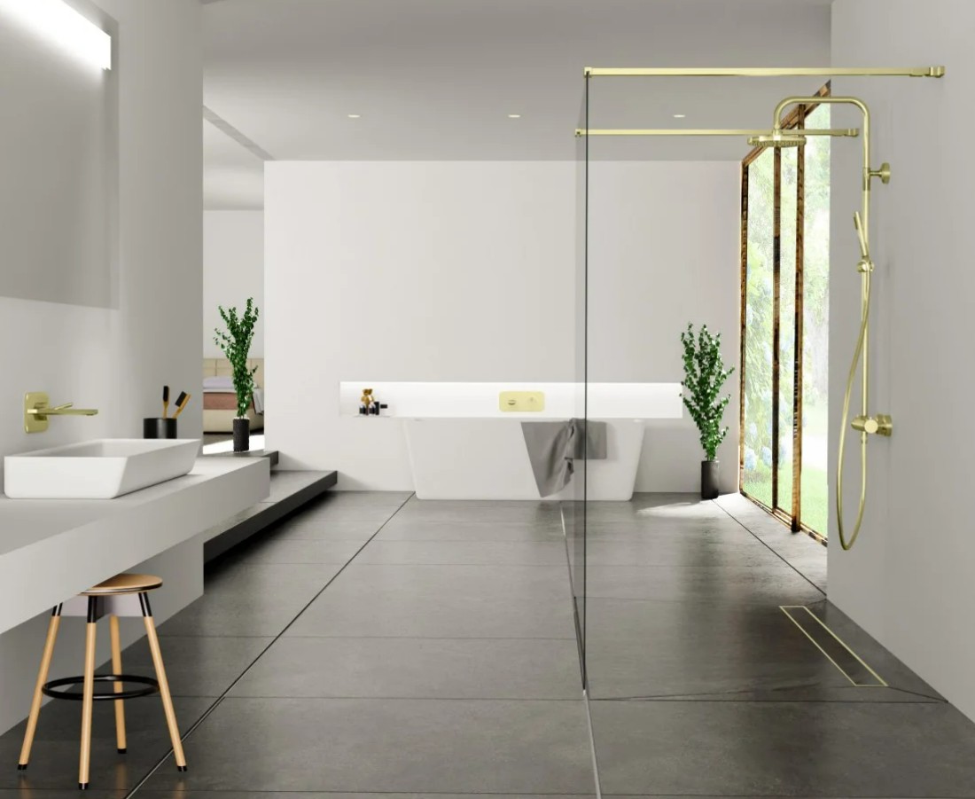 Shower Tray In Gold