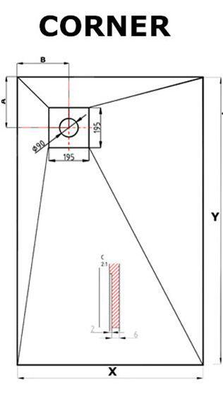 Showerlay Elite Technical Drawing