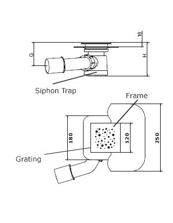 Square drain tech drawing