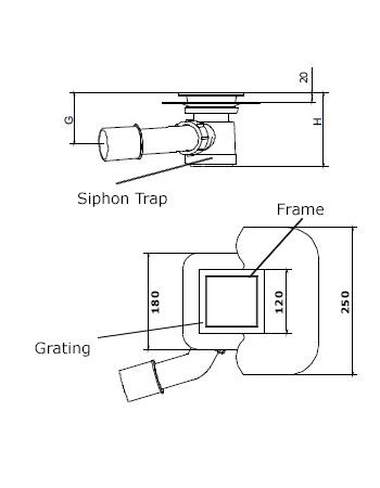 Square drain tech drawing